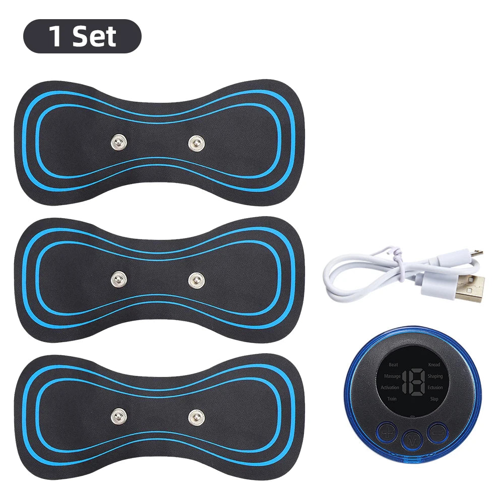 Mini Massajador Elétrico EMS – Alívio Muscular Portátil para Pescoço e Corpo