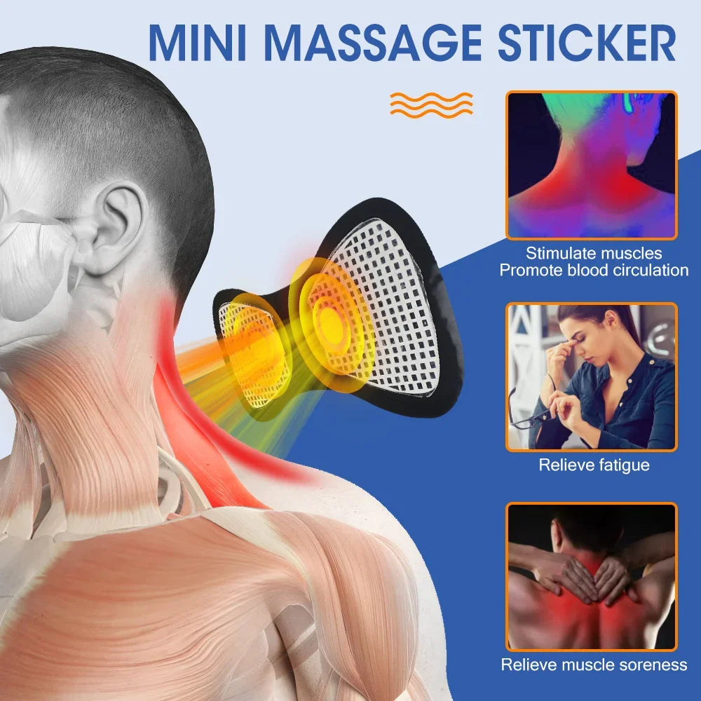 Mini Massajador Elétrico EMS – Alívio Muscular Portátil para Pescoço e Corpo
