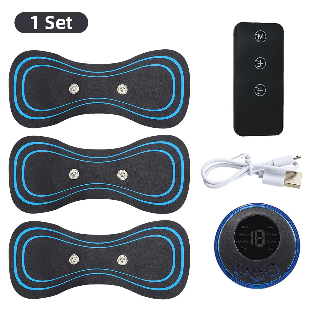 Mini Massajador Elétrico EMS – Alívio Muscular Portátil para Pescoço e Corpo