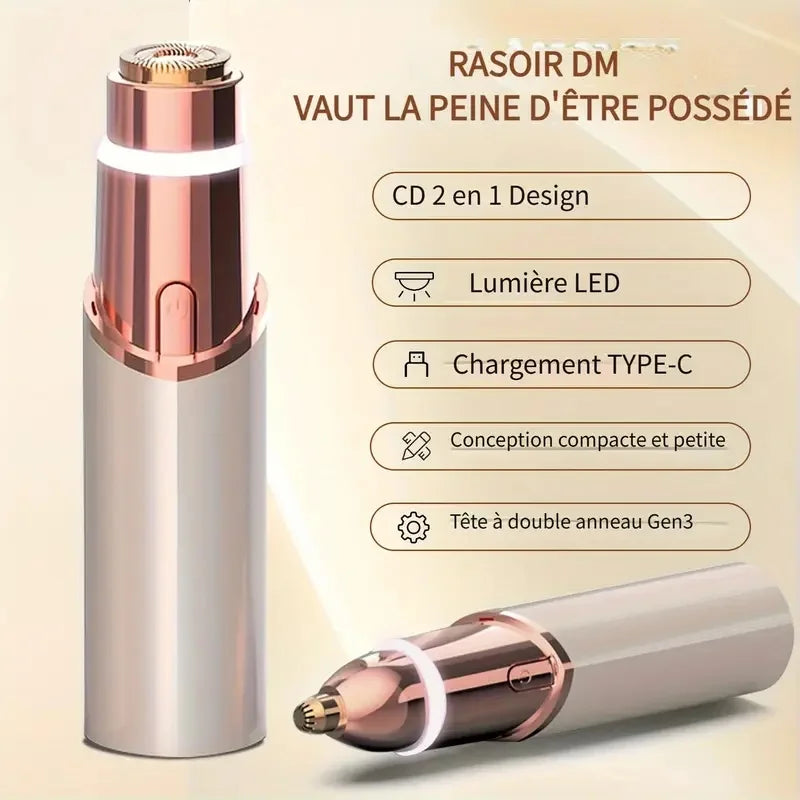 Depilador de Precisão Premium 3 em 1 – Kit de Beleza Facial Sem Dor & Recarregável