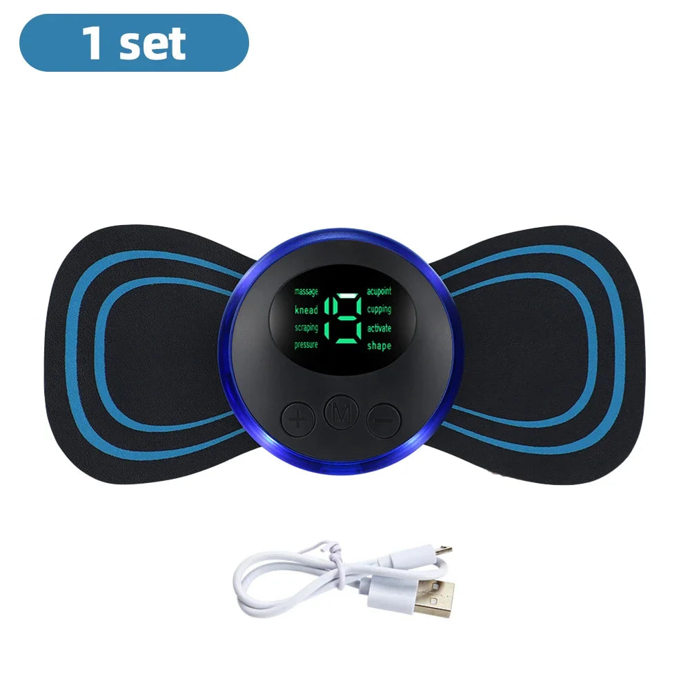 Mini Massajador Elétrico EMS – Alívio Muscular Portátil para Pescoço e Corpo