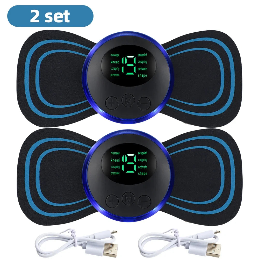 Mini Massajador Elétrico EMS – Alívio Muscular Portátil para Pescoço e Corpo