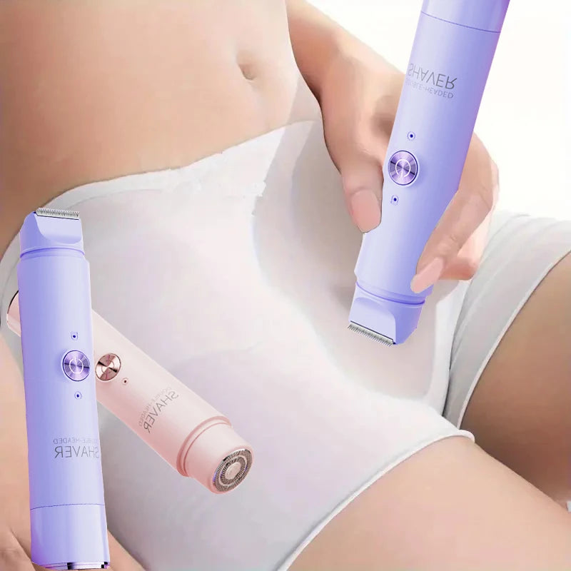 Depiladora Elétrica Feminina 2 em 1 – Suave, Sem Fios e Resistente à Água